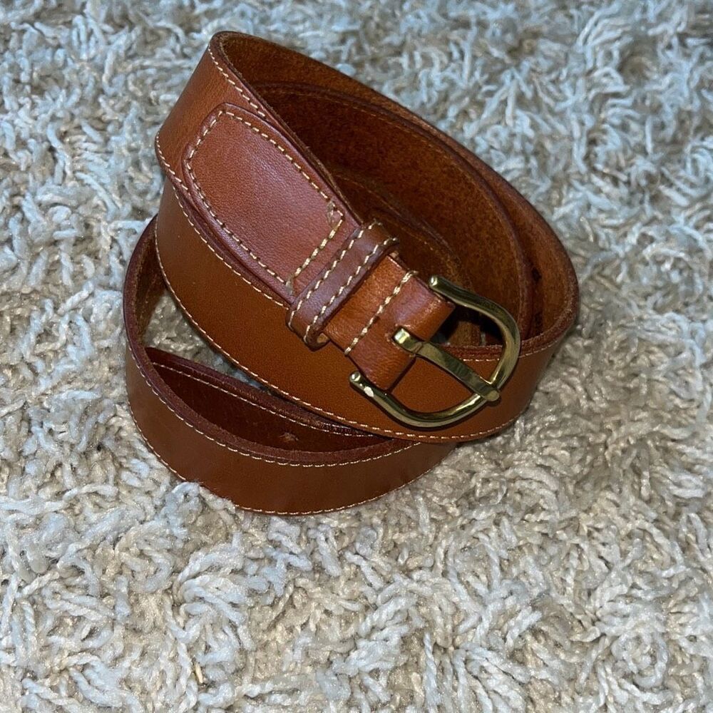 Vintage Pickwick Genuine English Saddle Hide Belt solid Brass Buckle 40
